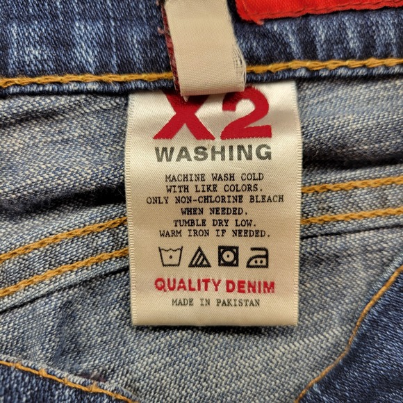 X2 Curvy Regular Rise Boot Cut distressed blue jeans size 6 waist 31 - Picture 7 of 10